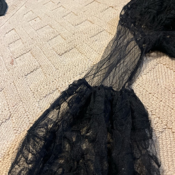 Floral whimsical Whimsigoth mesh lacebubble ballon sleeve Gothic goth blouse 2XL - Picture 7 of 7